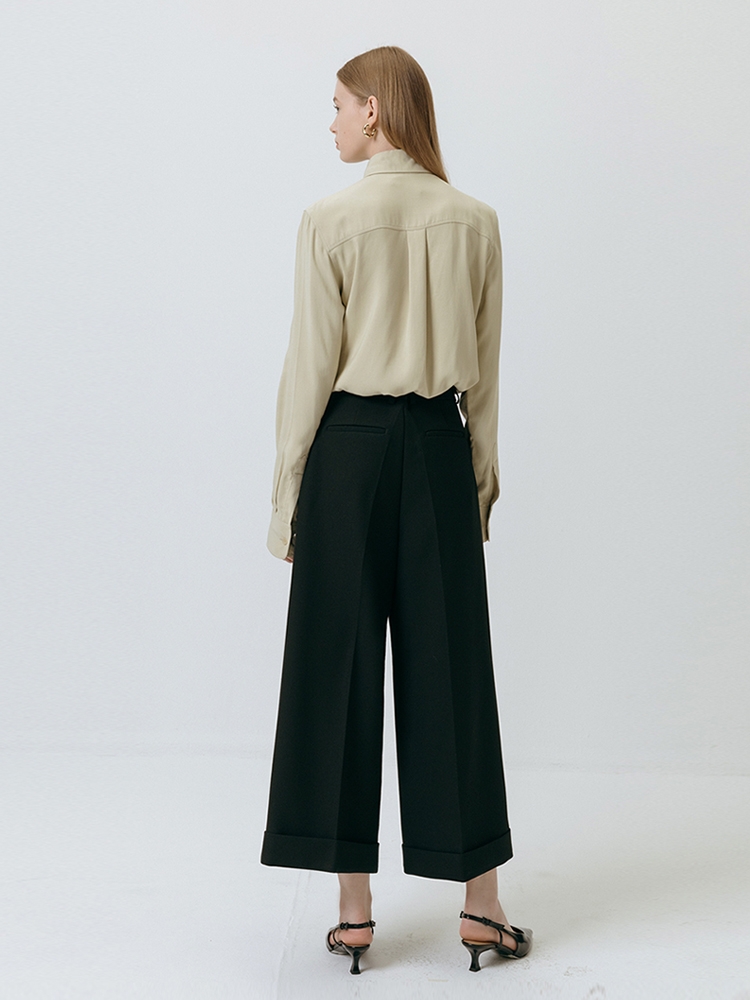 ESSENTIAL WIDE PANTS(BLACK)