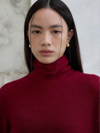 Mohair Turtleneck Sweater Scarlet