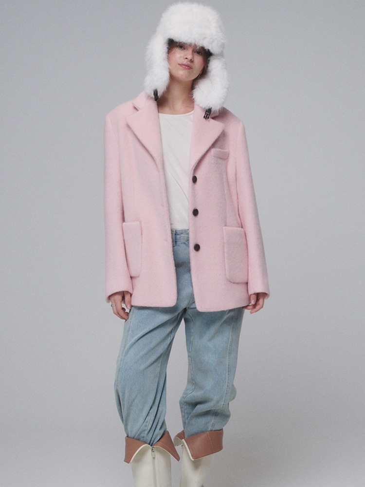 Suri alpaca Overfit Blazer_Pink