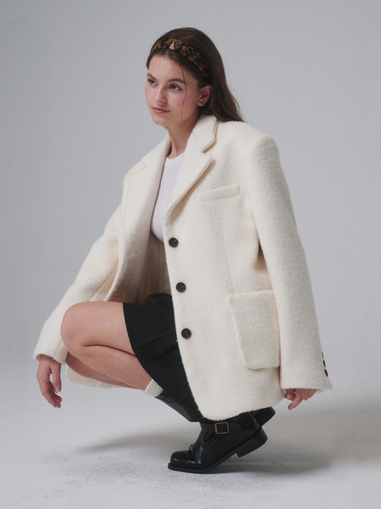 Suri alpaca Overfit Blazer_Ivory