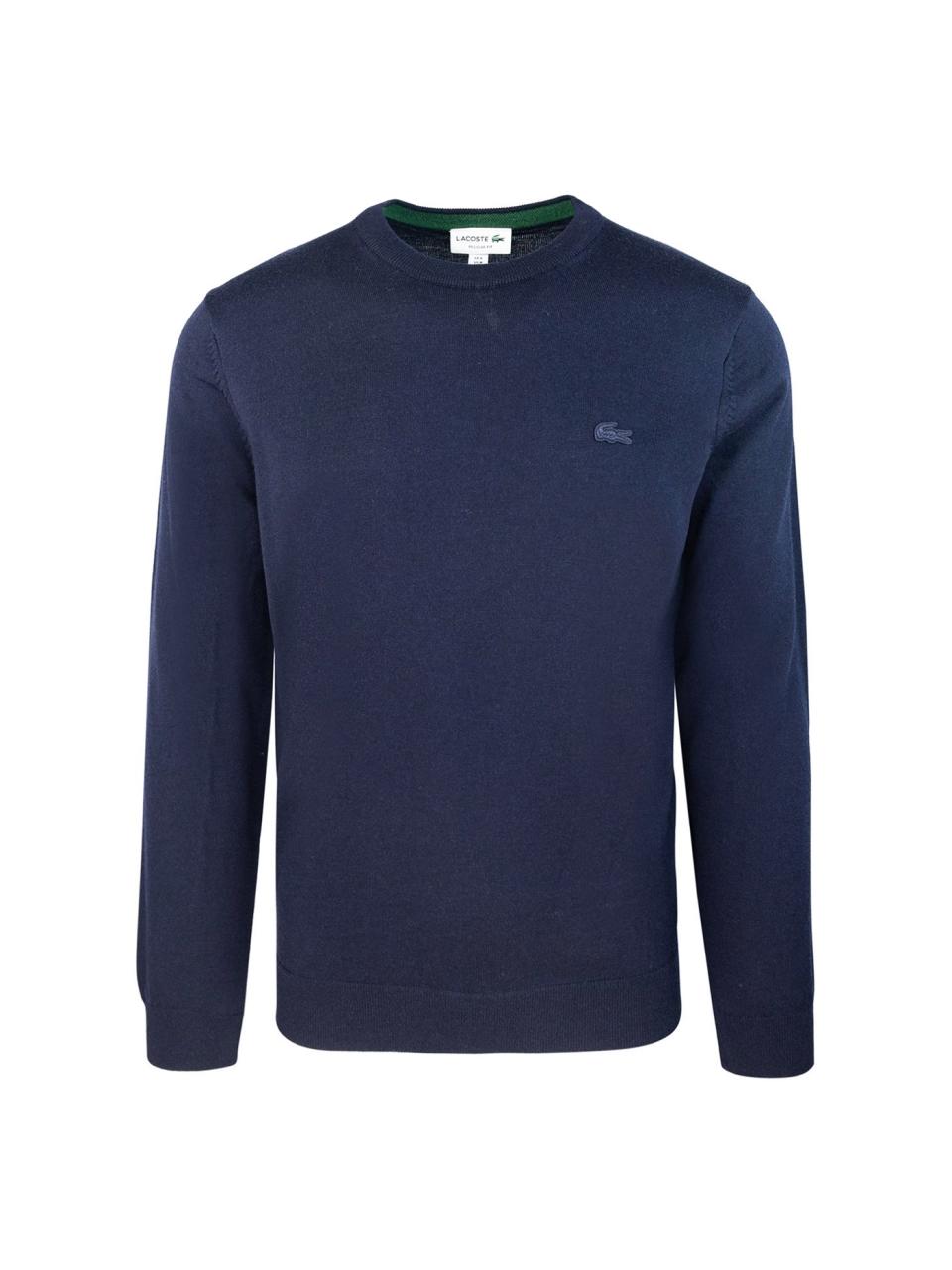 Lacoste FW24 Blue merino wool sweater AH1969166 Blue