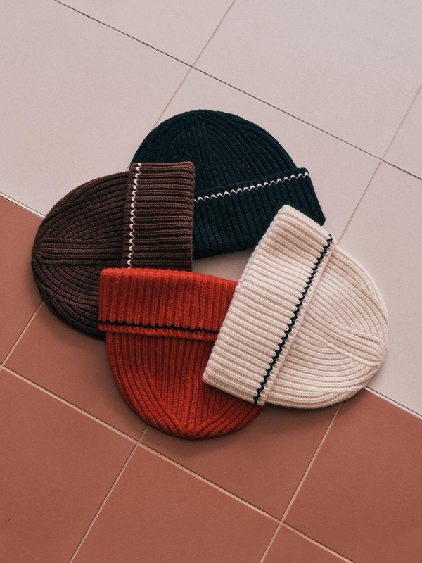 AR_Solid color line knitted hat_4color