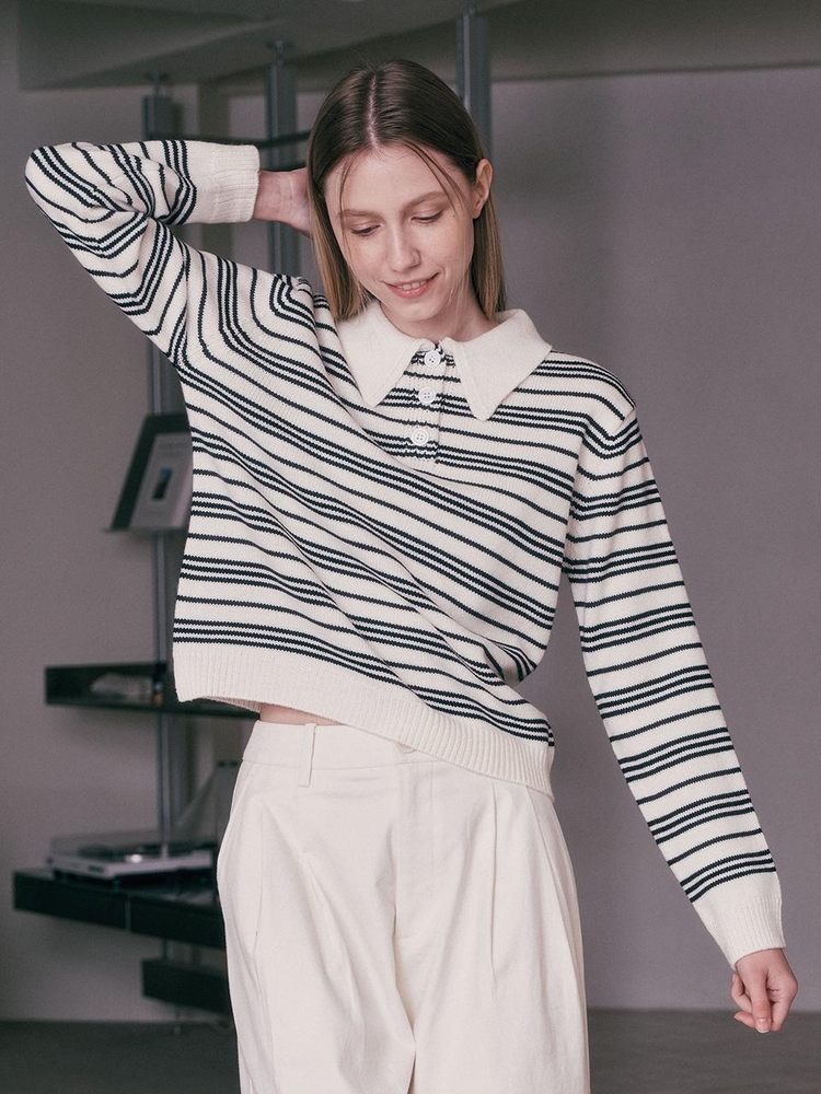 AR_Striped collar knit sweater_3color