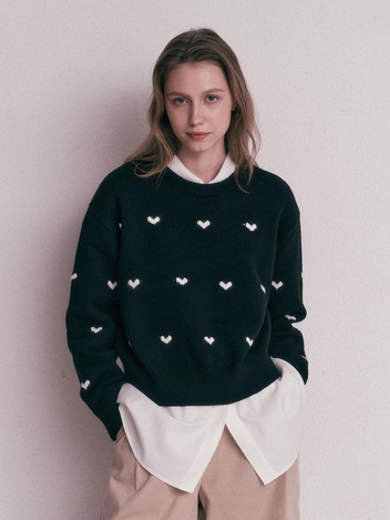 AR_Heart pattern knit sweater_2color