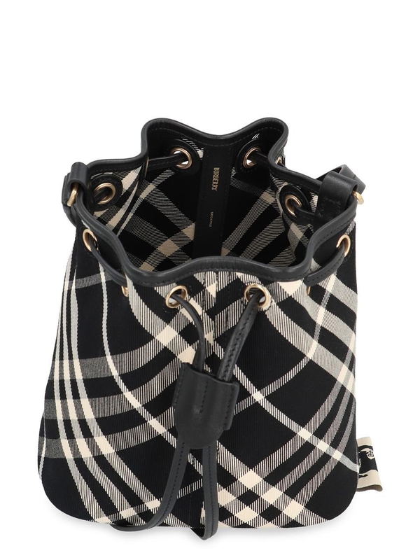 버버리 FW24 Check Mini bucket bag 8095057159199_A1003 black