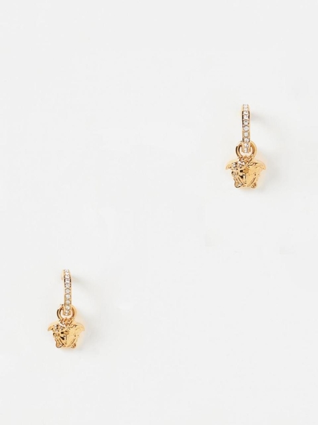 베르사체 FW24 Medusa Versace earrings in brass with rhinestones DG2I1351A00621 4J090 Gold