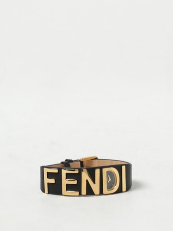 펜디 FW23 Fendigraphy Fendi watch in steel and leather FOW981A2YG F0ABB Black