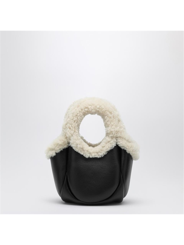 코페르니 FW24 COPERNI Mini black Swipe bag with shearling trim COPBA69840SLE Black