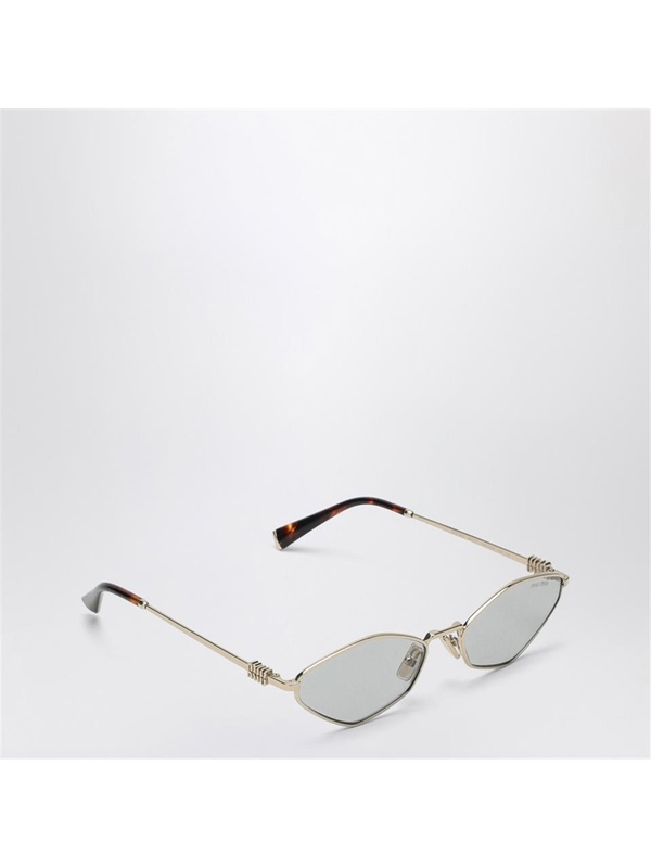 미우미우 FW24 Miu Miu Miu Regard gold/light green sunglasses 0MU56ZSMET Grey