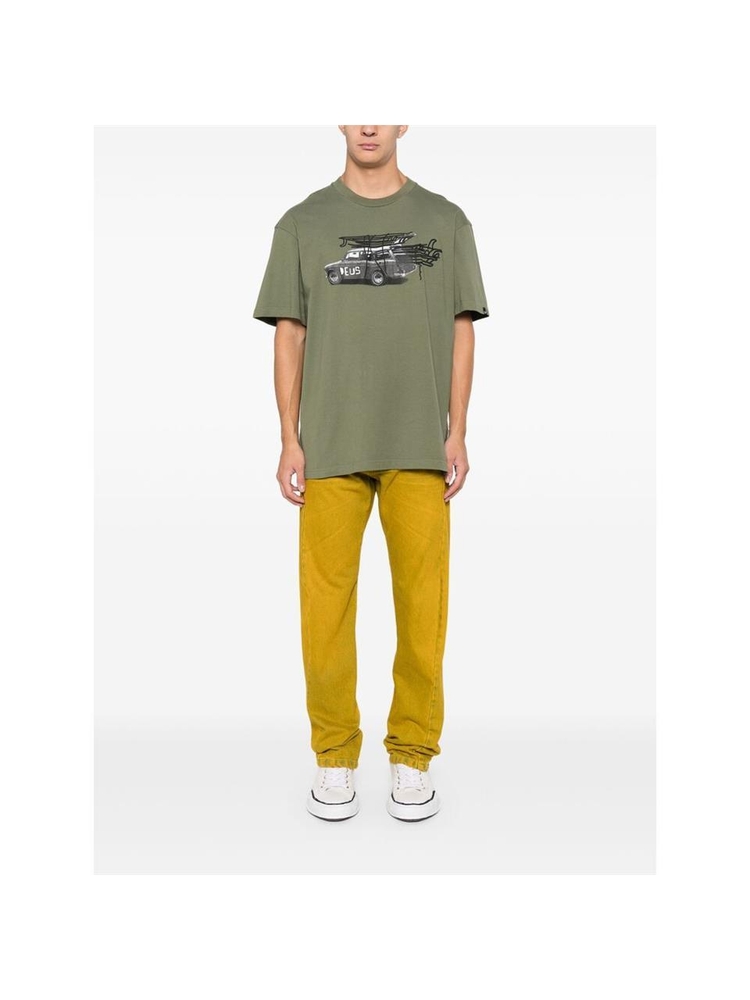 데우스 엑스 마키나 FW24 T-shirt Deus DMF241747E SURWAGON PINE GREEN