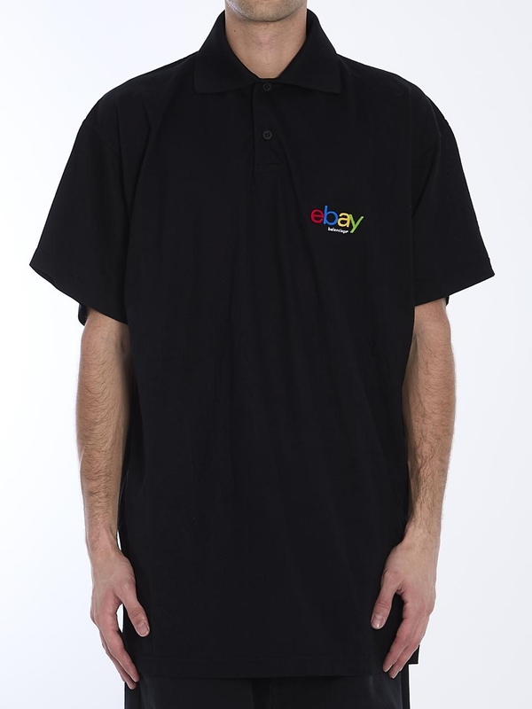 발렌시아가 FW24 eBay polo shirt 817418_TRVD5_1000 BLACK