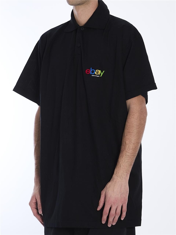 발렌시아가 FW24 eBay polo shirt 817418_TRVD5_1000 BLACK