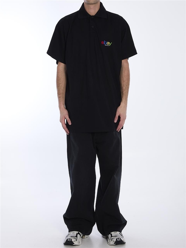 발렌시아가 FW24 eBay polo shirt 817418_TRVD5_1000 BLACK