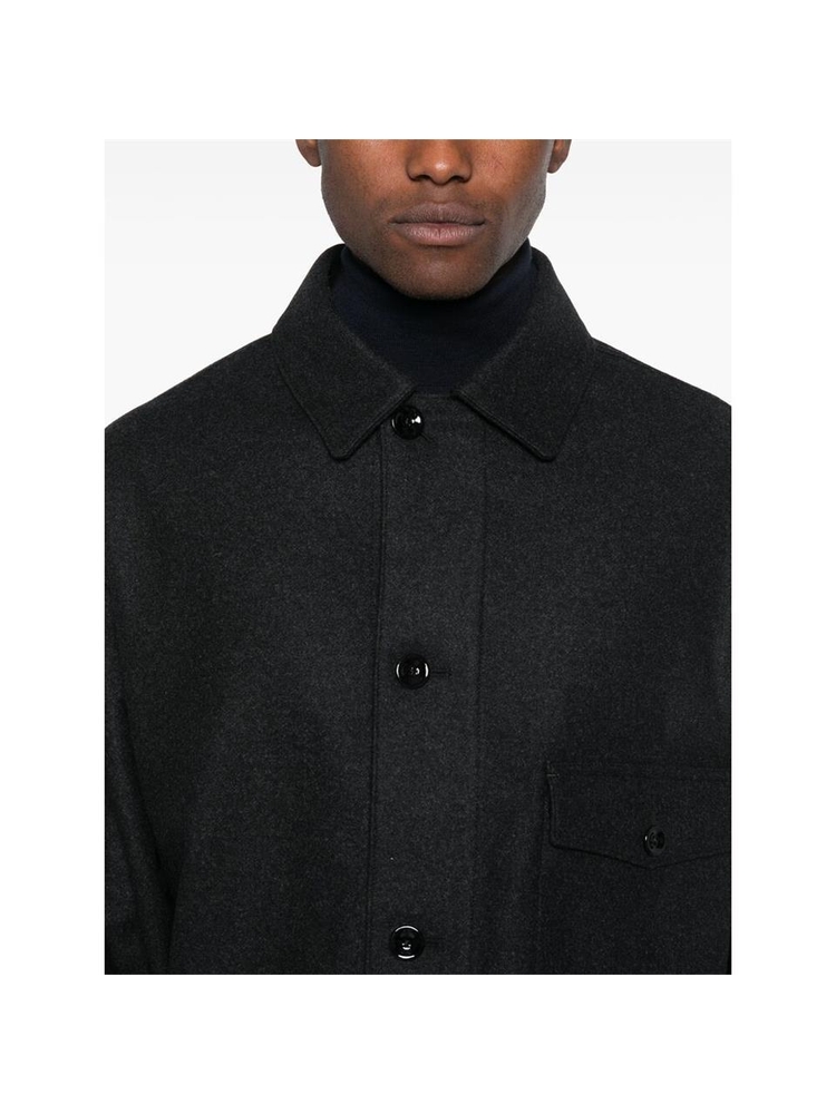 르메르 FW24 Shirt Lemaire OV1003 LF393 BK983 BLACK