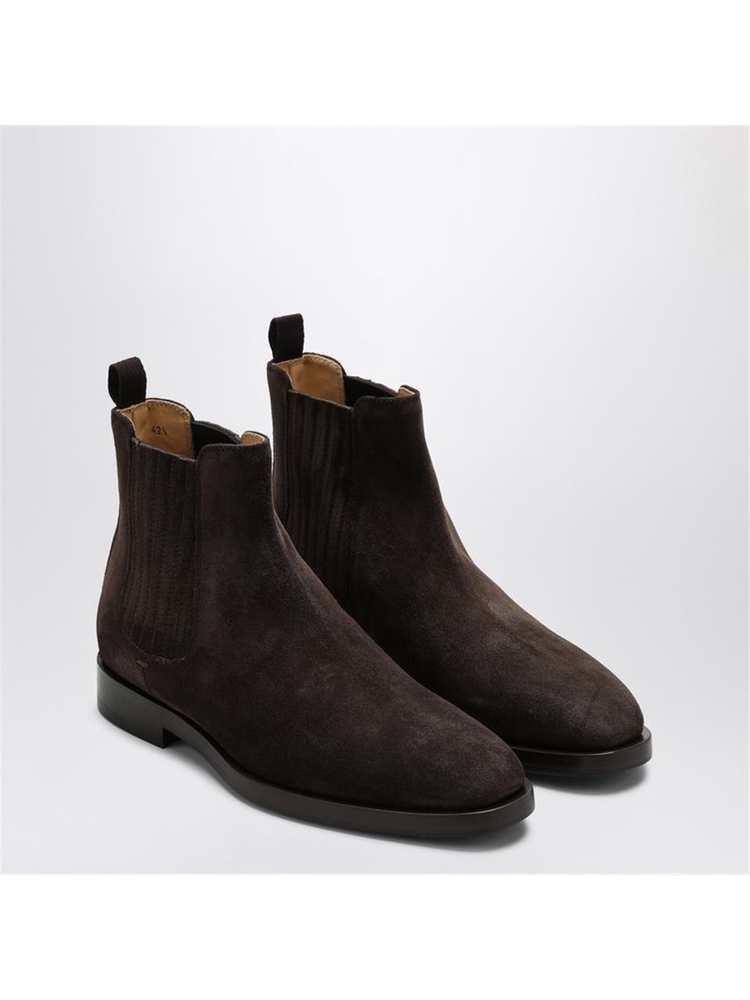 브루넬로쿠치넬리 FW24 Brunello Cucinelli Dark brown suede Chelsea Boot MZUPEAV715LE Brown