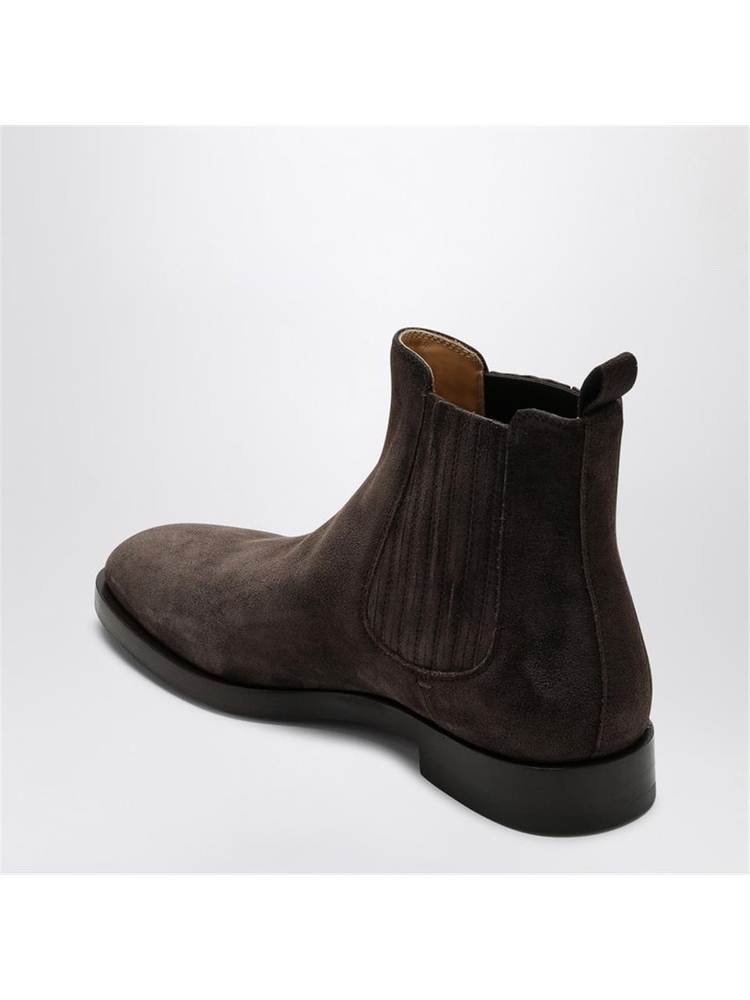 브루넬로쿠치넬리 FW24 Brunello Cucinelli Dark brown suede Chelsea Boot MZUPEAV715LE Brown