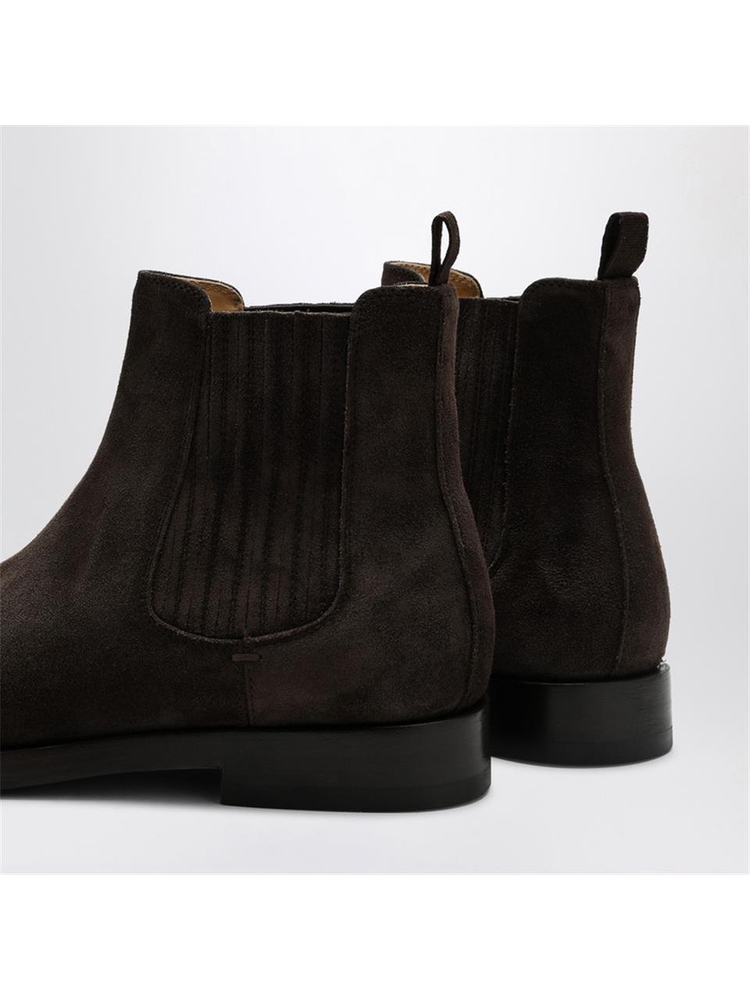 브루넬로쿠치넬리 FW24 Brunello Cucinelli Dark brown suede Chelsea Boot MZUPEAV715LE Brown