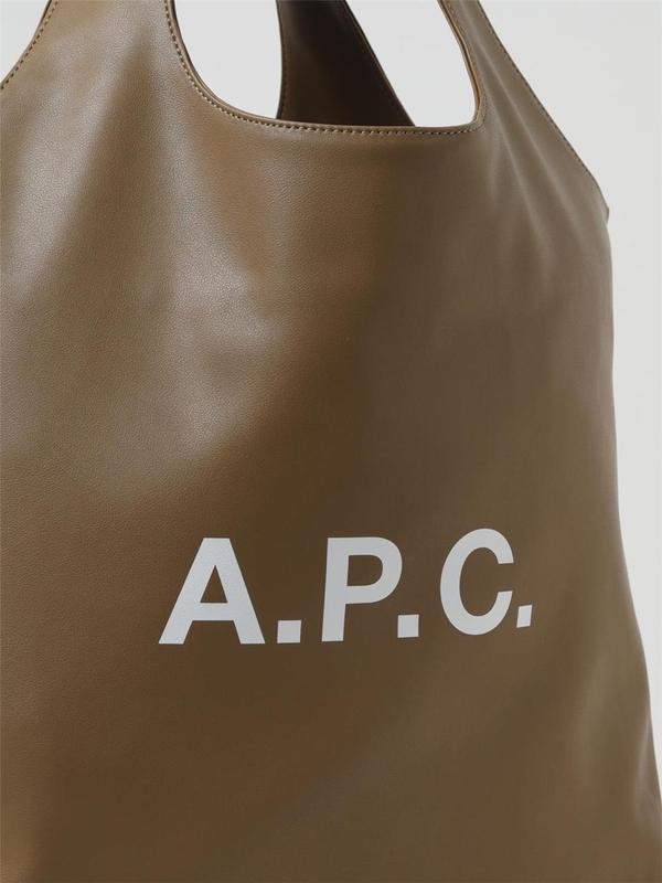 아페쎄 FW24 Ninon APC synthetic leather bag with printed logo PUAATM61565 JAB Green