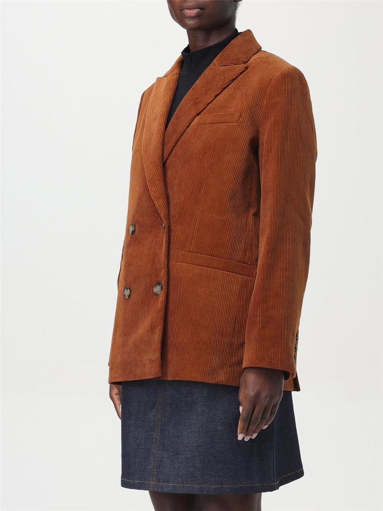 아페쎄 FW24 Apc Corduroy Double Breasted Blazer COHBBF03212 CAB Rust