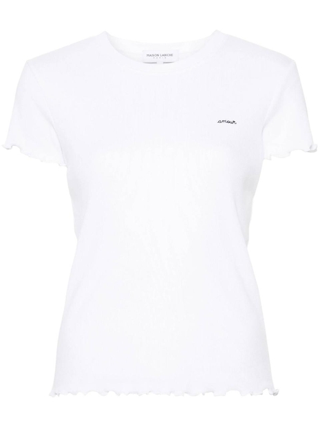 메종라비쉬 FW24 MAISON LABICHE T-shirts and Polos White UWFOLIESAMOURWHITE White