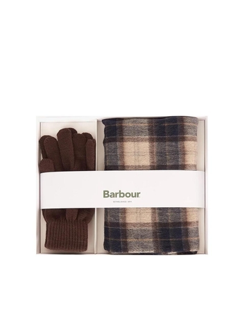 바버 FW24 Gift set tartan gloves and brown scarf MGS0018TN63 Merrone