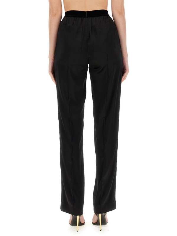 톰 포드 FW24 PANTS WITH LOGO PAW397_FAX881LB999 BLACK