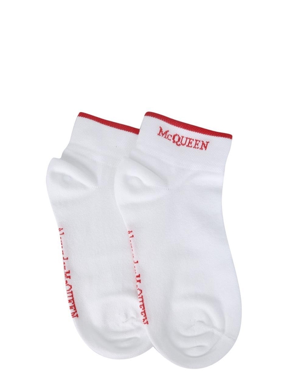 알렉산더 맥퀸 FW22 SOCK WITH LOGO 645376_3D14Q9074 WHITE