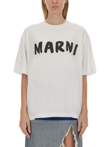 마르니 FW24 LOGO PRINT T-SHIRT THJET49EPH_USCS11LOW01 WHITE