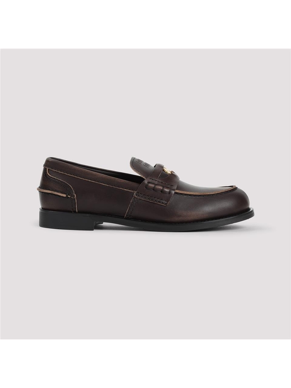 미우미우 SS25 Miu Miu Leather Loafers 5D773DF020.3G48 Brown