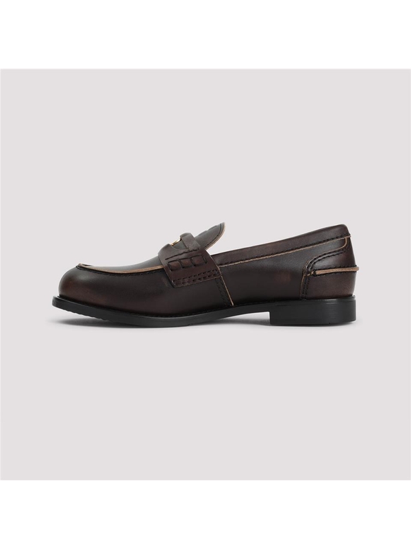 미우미우 SS25 Miu Miu Leather Loafers 5D773DF020.3G48 Brown