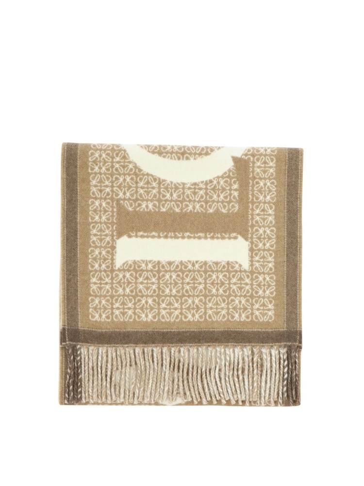 로에베 SS25 Scarves F606257X51WHITE/BEIGE Beige