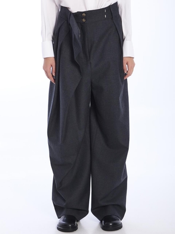 로에베 FW24 Wrap trousers in wool S540Y04XIG_8472 GREY