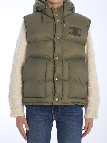 셀린느 FW24 Triomphe down vest 2W23B0K64_02KL GREEN