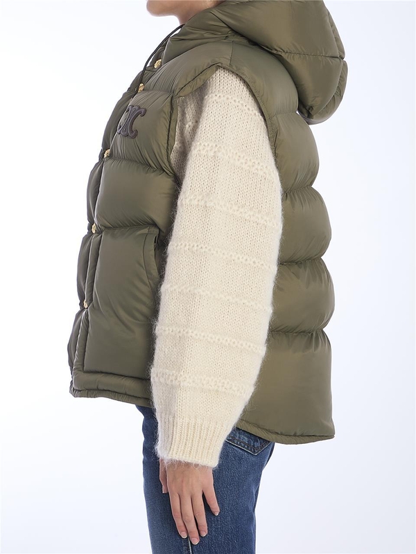 셀린느 FW24 Triomphe down vest 2W23B0K64_02KL GREEN