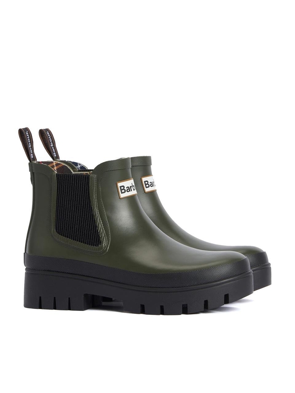 바버 FW24 Chelsea Welly Boot Olive LRF0100OL12 Green