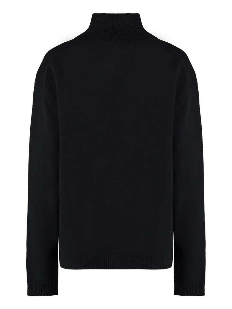 메종키츠네 FW24 Wool turtleneck sweater NW00807KT1091_P199 black