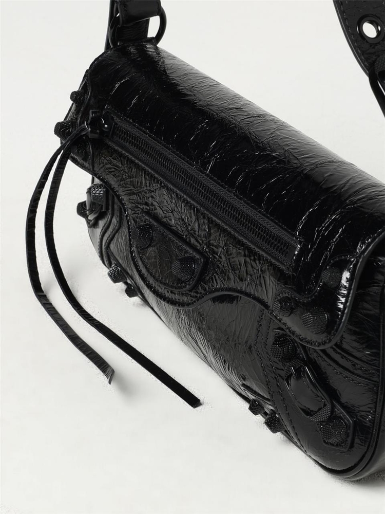 발렌시아가 FW24 Balenciaga Le Cagole Sling Bag in Arena Leather 7716402AA8H 1000 Black