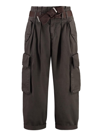 핀코 FW24 Ronfare Gabardine cargo trousers 101840A21C_L64 brown