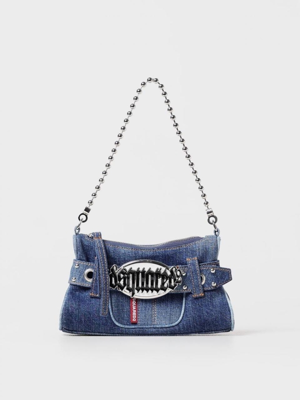 디스퀘어드2 FW24 Gothic Belt Dsquared2 bag in cotton denim with logo CLW003110102325 3110 Denim