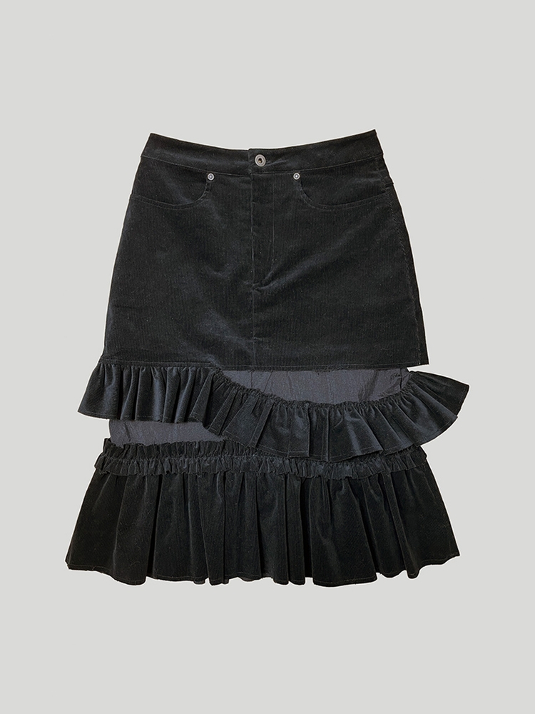 FRILL MIDI SKIRT