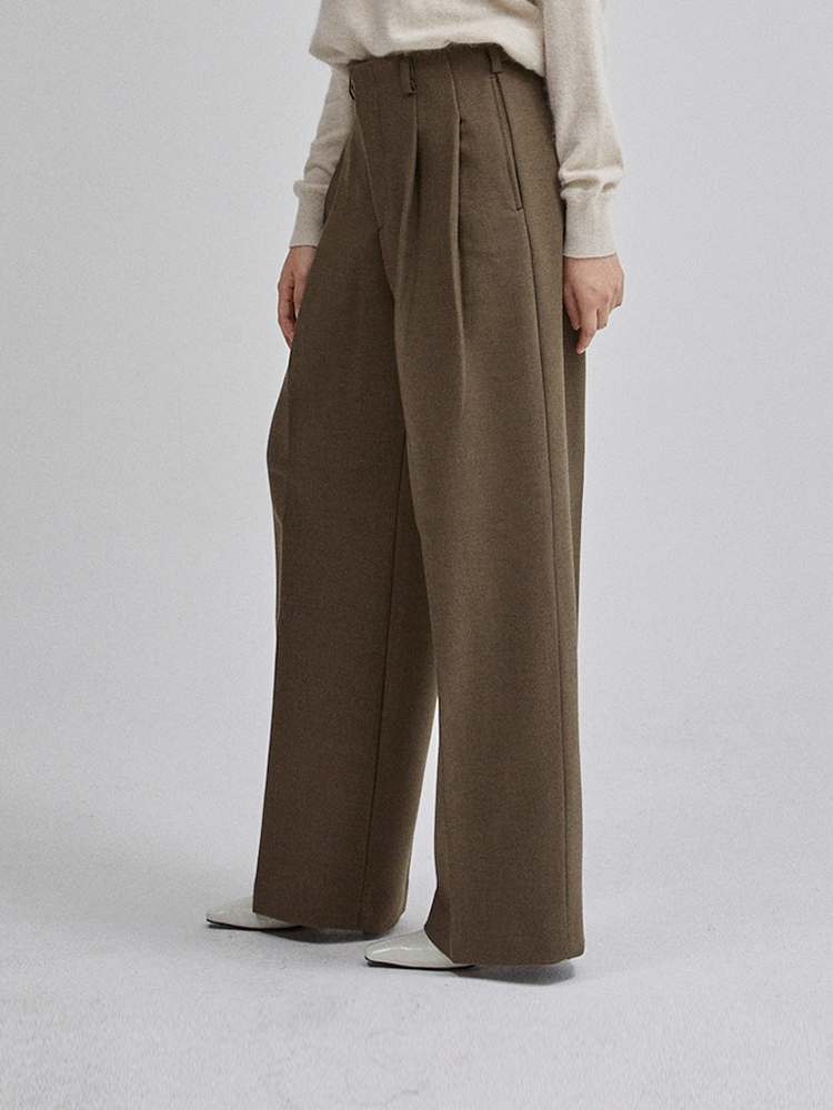 2TUCK WIDE PANTS(KHAKI BROWN)