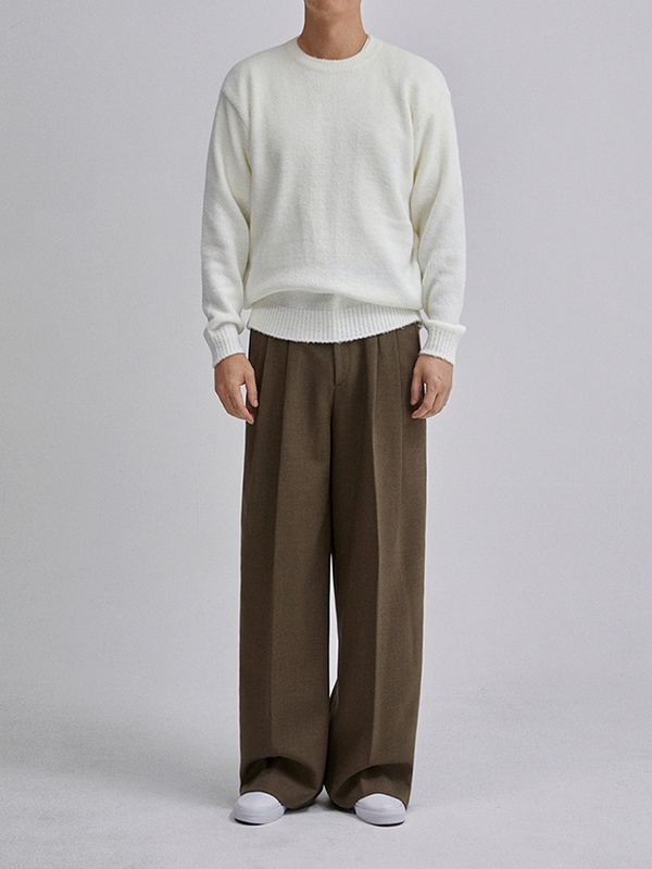 2TUCK WIDE PANTS(KHAKI BROWN)