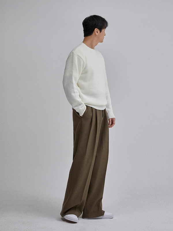 2TUCK WIDE PANTS(KHAKI BROWN)