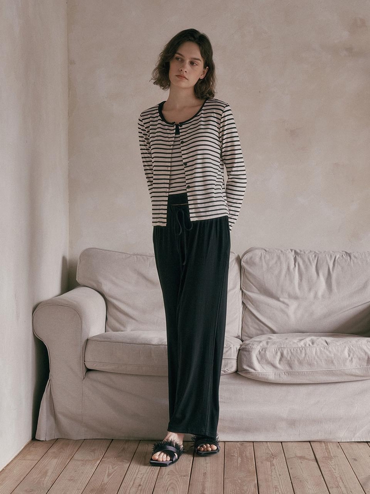 MJ_Striped three piece pajamas_2color