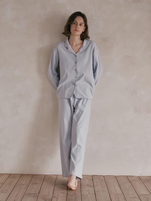 MJ_Soft button two piece pajamas_3color