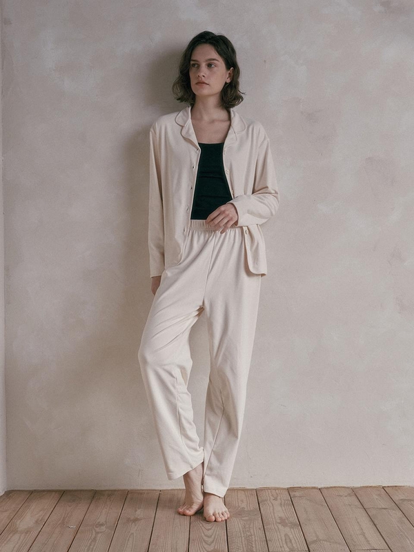 MJ_Soft button two piece pajamas_3color