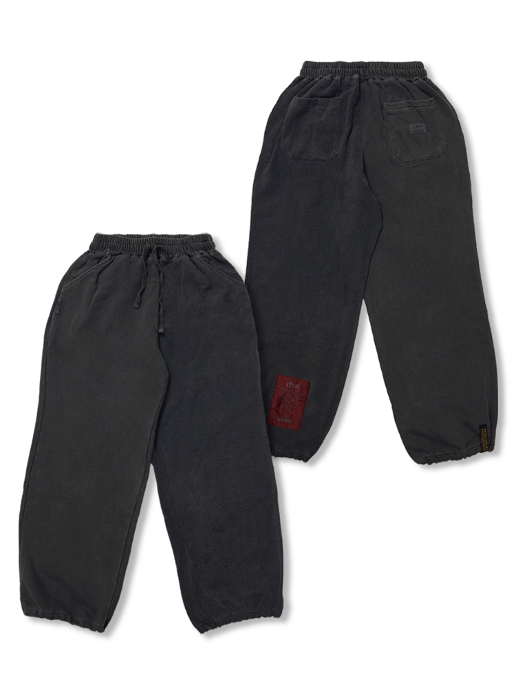 Insideout Docking Pigment Washed Wide Jogger Pants Charcoal