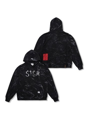 Dirty Washed Oversized Hoodie Black