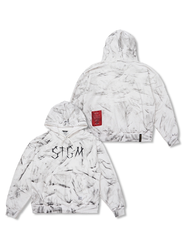 Dirty Washed Oversized Hoodie White