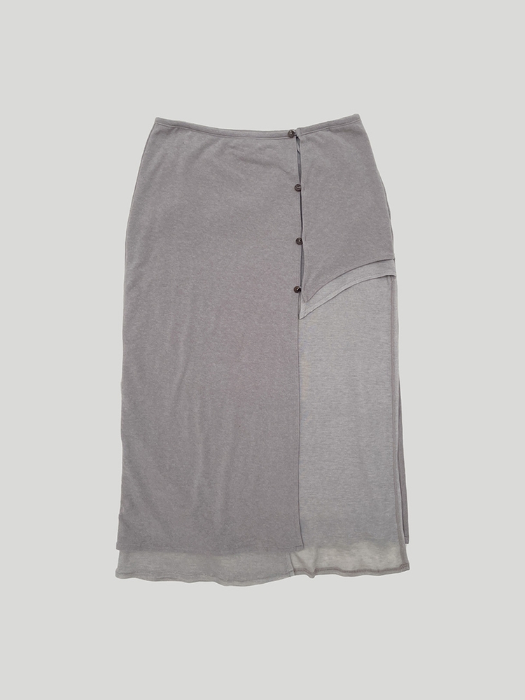 WOOL SINGLE BUTTON SKIRT PANTS